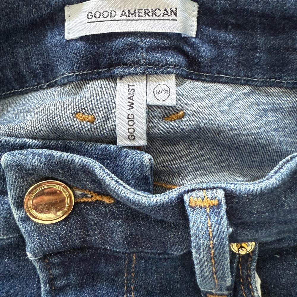Good American Women's Blue Jeans with lace-up detail